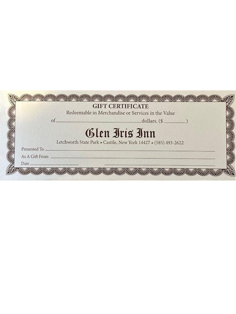 A Glen Iris Inn Gift Certificate